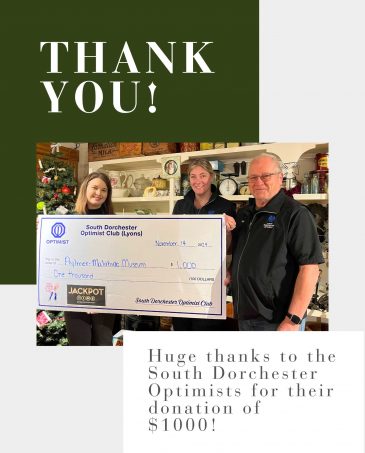 Many thanks to the South Dorchester Optimists!